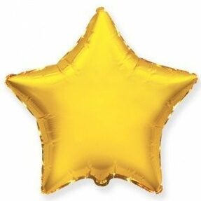 Фольгированный шар (4''/10 см) Микро-звезда, Золото, 1 шт.